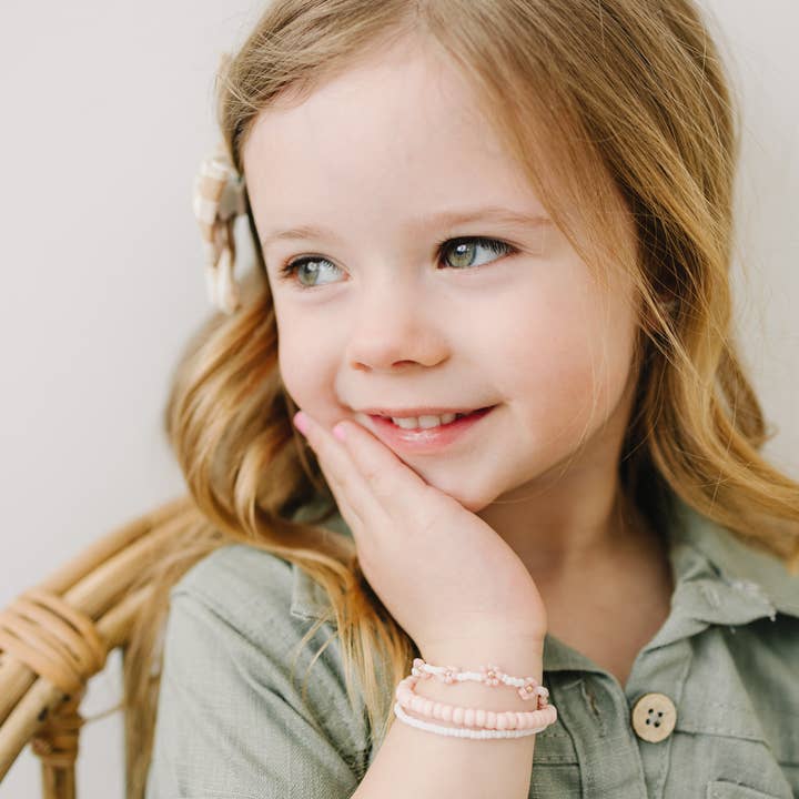 Joyful Bead Company - Wholesale Beaded Bracelet - Kids - Petal Pink Flower Bracelet6