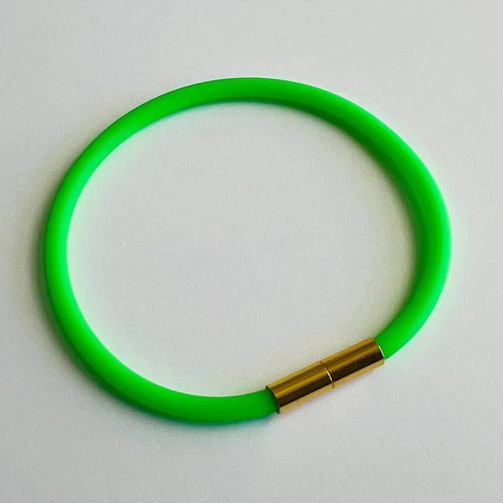 Robyn Fecho Magnético Pulseira de Silicone Soft-Touch - Verde Neon por atacado de Unklaspe