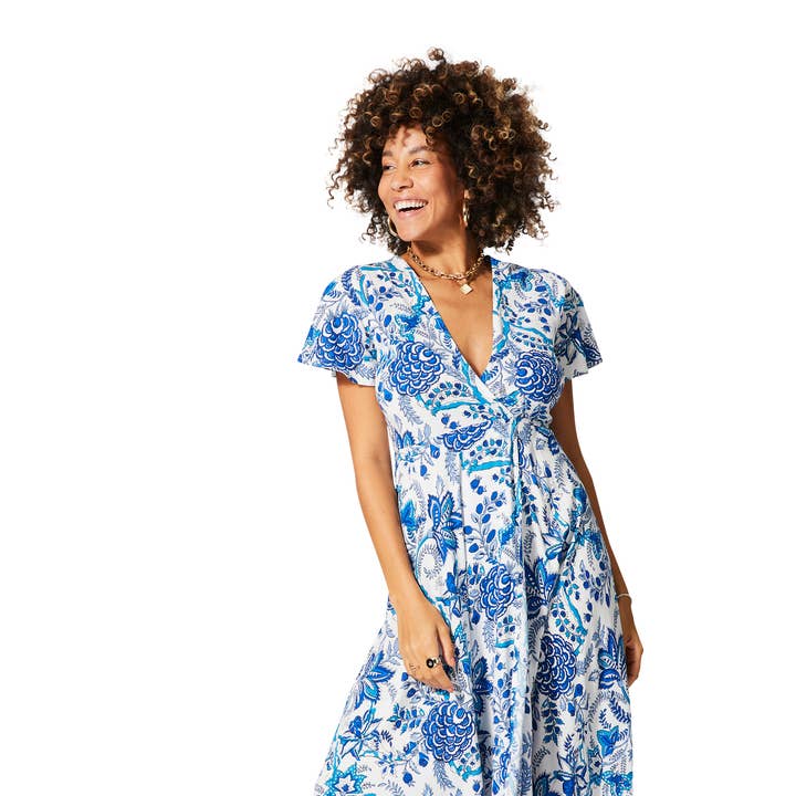 LONG SHORT SLEEVE SUMMER DRESS MAXIV0120C for wholesale by Aller Simplement