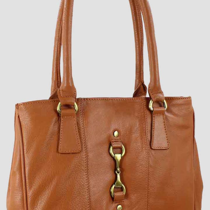 Sadie Handtasche mit Snaffle aus braunem Leder für den Großhandel von Grays 1922