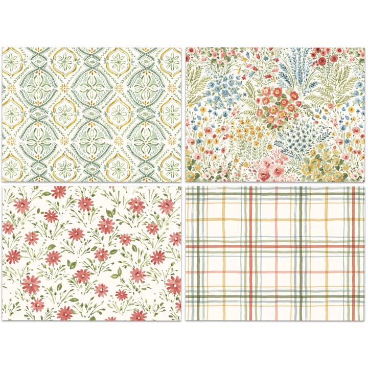 Primitives by Kathy - Wholesale Everyday Greeting Card - Mixed Florals Note Card Set2