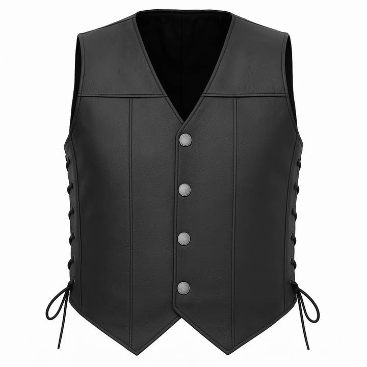 Venta Reign - Colete de Couro Estilo Ocidental para Motociclistas Masculino por atacado de Pure Leather