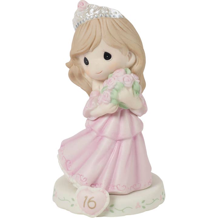 Precious Moments - Wholesale Decorative Figurine - Precious Moments Girl In Tiara With Bouquet Age 16 Figurine