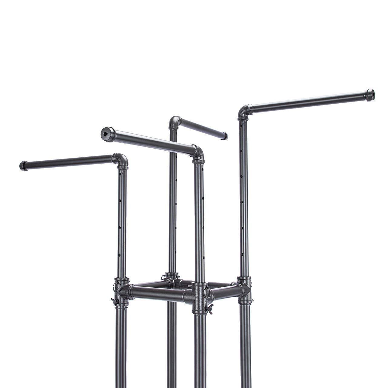 Store Supply Warehouse - Wholesale Retailer Display - Accessories - Boutique Pipe 4-Way Clothing Rack With Straight Arms7