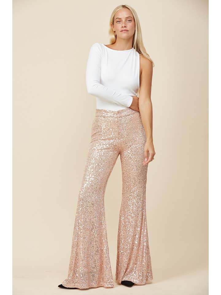 WISTERIA LANE – Engroshandel Bukser - Dame – BUKSEBUKSER MED PAILLETTER - 2405 KOBBER10
