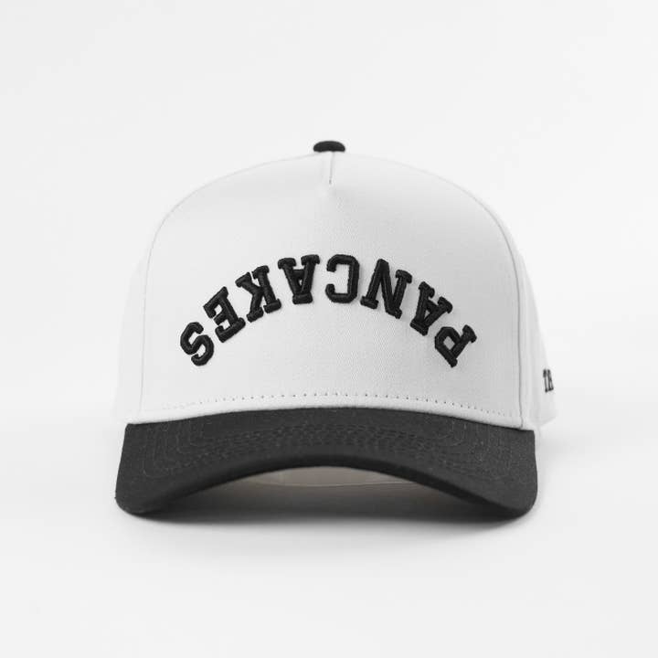 Pancakes Upside Down Embroidered A-Frame Snapback Hat for wholesale by The Hungry Sloth