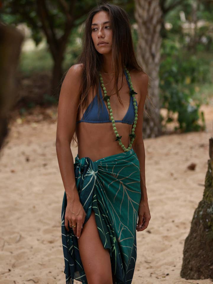 Tag Aloha Co. - Wholesale Swim Cover Up - Women's - Kalo Pareo Sarong - Green