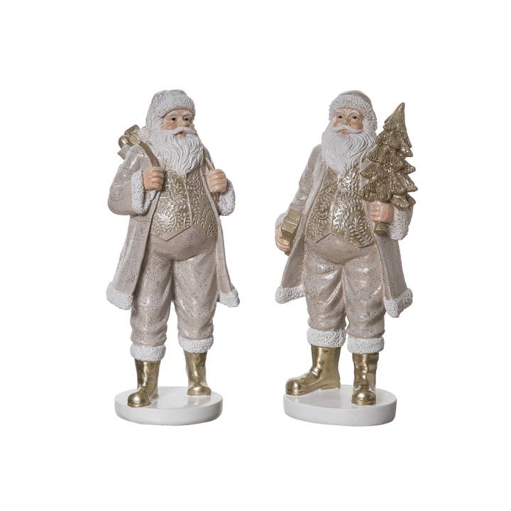 Transpac - Wholesale Decorative Figurine - CLOSEOUT Christmas Large Resin Elegant Santa Figurine Set 2