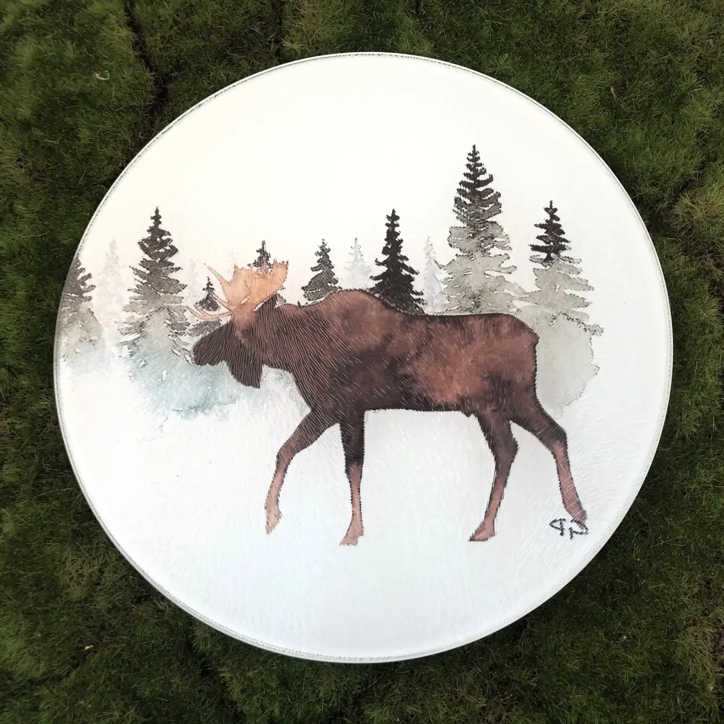 GP Originals - Wholesale Cutting Board - Evergreen Moose Tempered Glass Cutting Board3