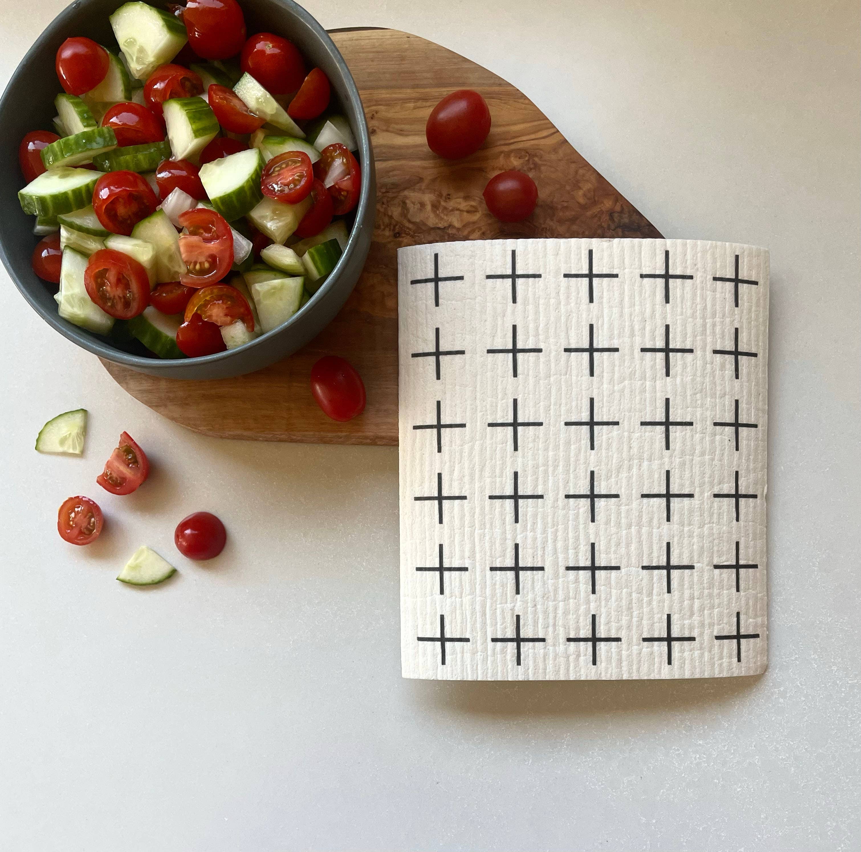 Ink and Fiber Designs - Wholesale Dishcloth - Black and White Scandi 1 Swedish Dishcloth9