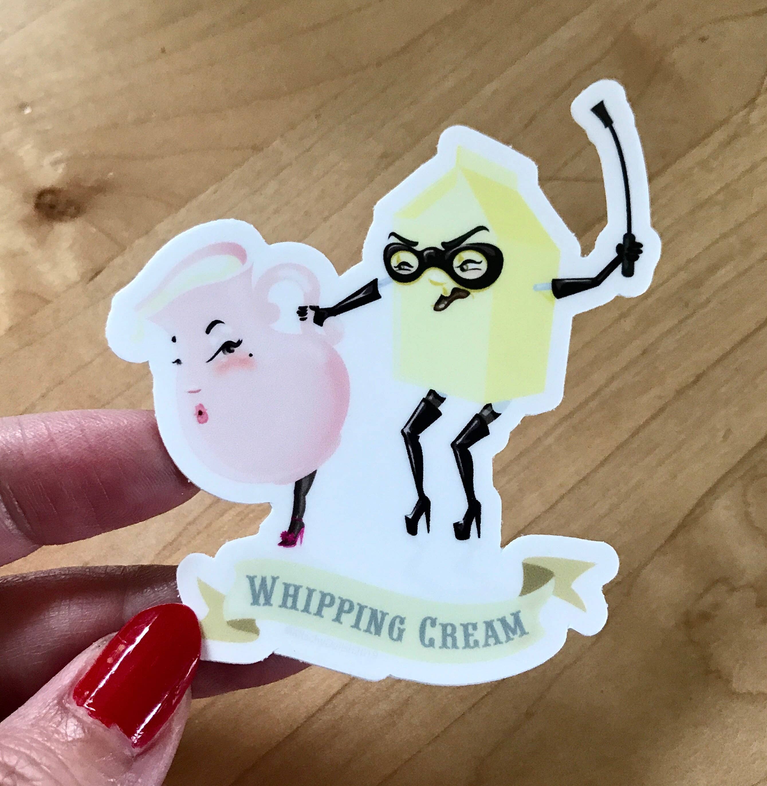 Kitschy Delish - Wholesale Sticker - Whipping Cream vinyl sticker1