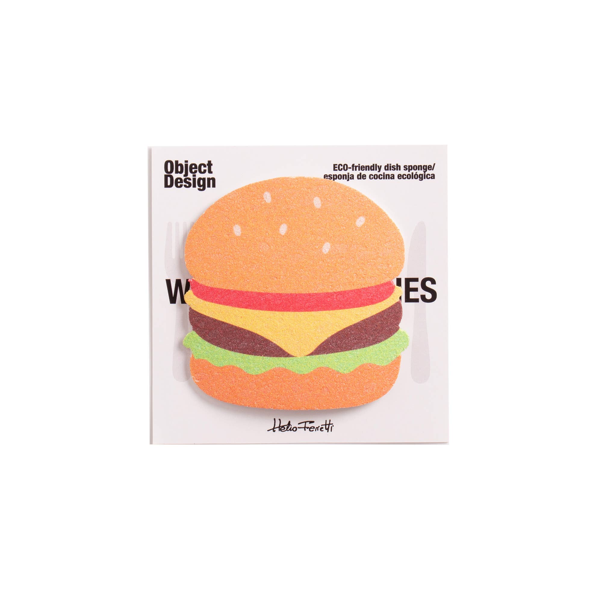 Helio Ferretti - Wholesale Cleaning Sponge - PACK OF 2 COMPRESSED HAMBURGER KITCHEN SPONGES HF