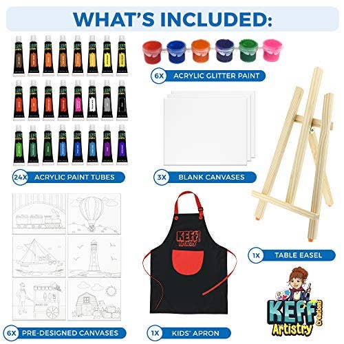 Keff Creations – wholesale Art set – Child & baby – 91-Piece Kids Art Painting Kit for Kids and Toddlers1