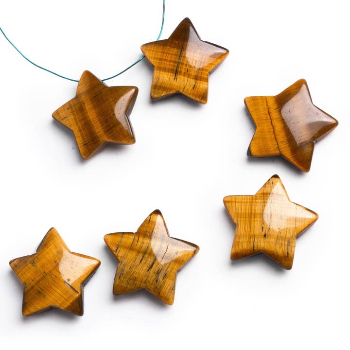 18-21mm Tiger's Eye Star Focals Set of 2 Beads for wholesale by The Bead Traders