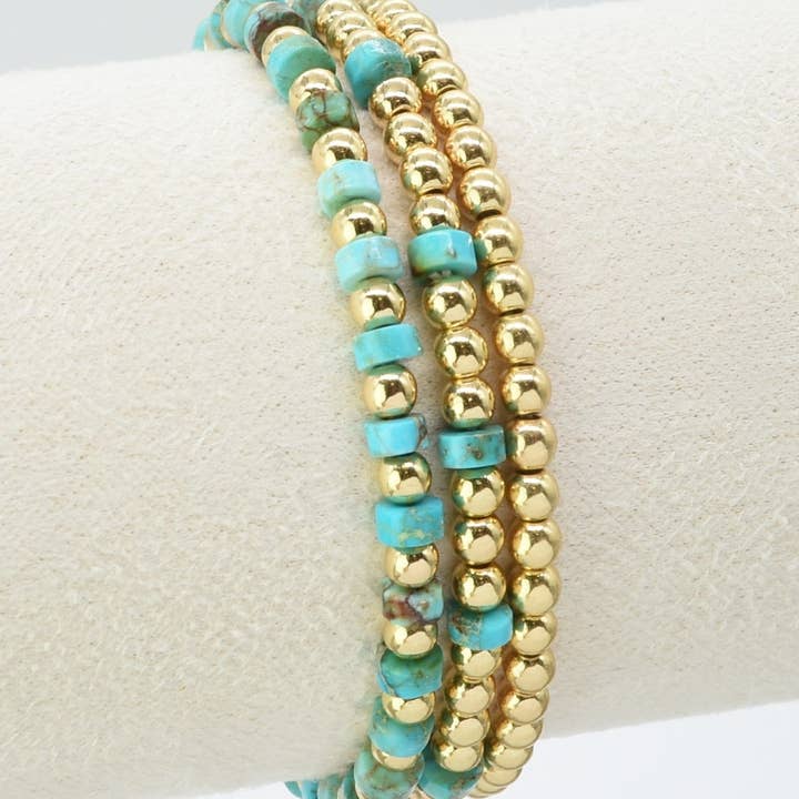 MiMi Wholesale - Wholesale Beaded Bracelet - CB2240 4mm 3pcs CCB, Semi Precious Bracelet1
