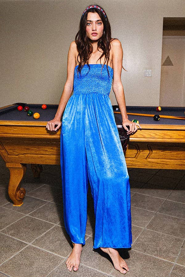 BUCKETLIST INC – wholesale Jumpsuit – Women's – R5177 Wide Legs Smocked Solid Tube Jumpsuit3