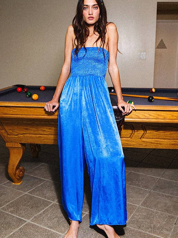 BUCKETLIST INC – wholesale Jumpsuit – Women's – R5177 Wide Legs Smocked Solid Tube Jumpsuit3