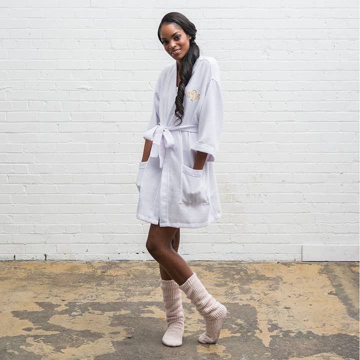 Weddingstar Inc. - Wholesale Robe - Women's - Women’s Waffle Knit Robe - White