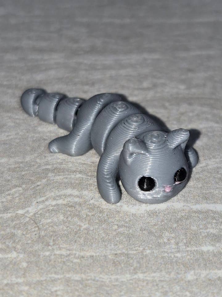 Gatto stampato in 3D | Statuetta articolata | Flexi Animal per la vendita all'ingrosso da parte di Cosmic 3D Creations