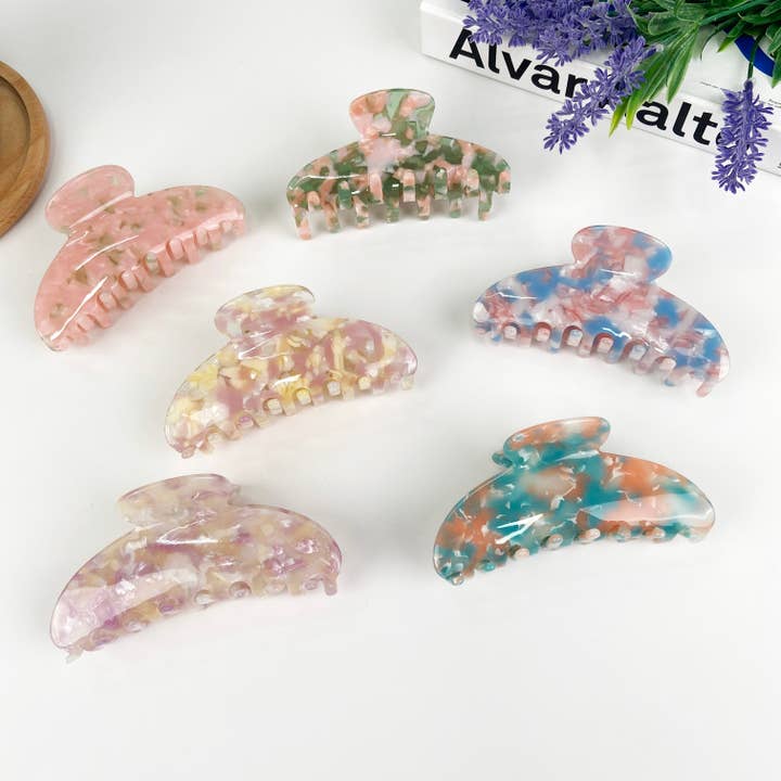 Acetate Colorful Claw Clips,Spring And Summer Hair Clip for wholesale by TheDivaSoap