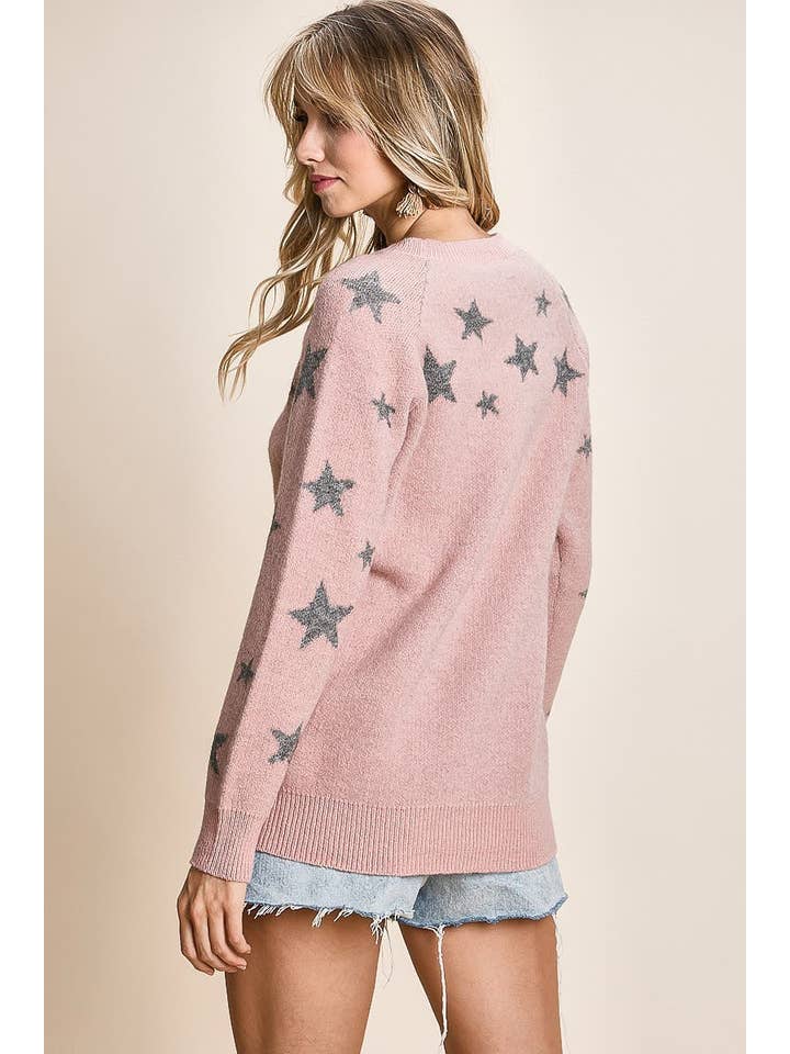 Vanilla Monkey - Wholesale Knit Sweater - Women's - Star Print Pull Over Sweater5