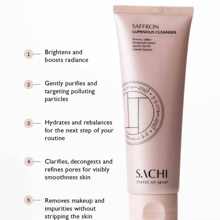 Sachi Skin - Wholesale Facial Cleanser - Saffron Luminous Cleanser - 120ml2