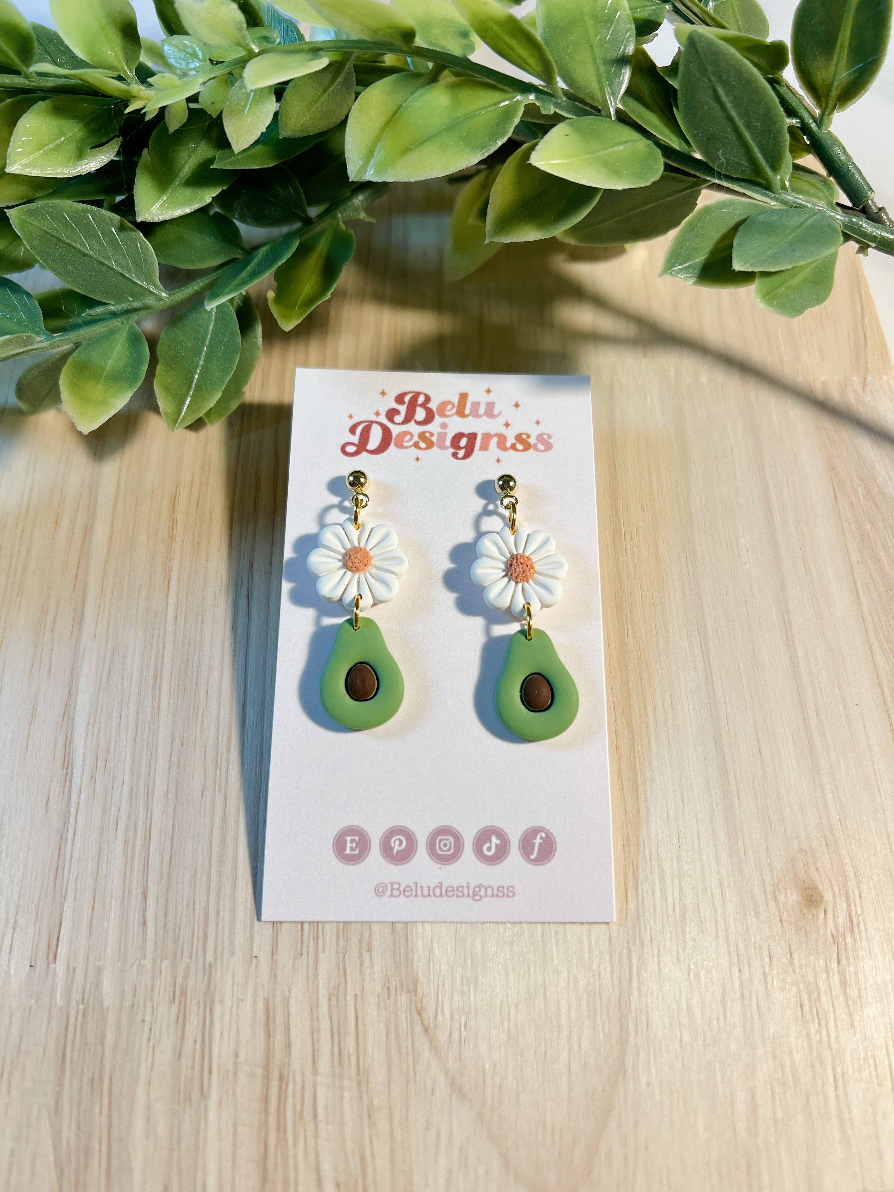 Belu Designss - Wholesale Dangle Earrings - Little fruits with flowers polymer clay earrings 6
