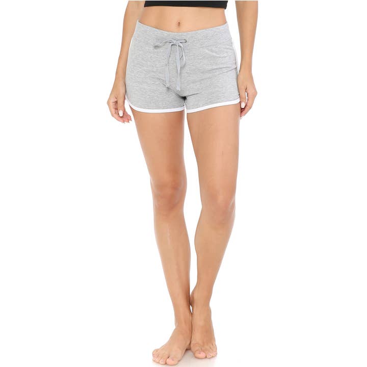 Urban Look - Wholesale Athletic Shorts - Women's - Drawstring Dolphin Running Athletic Shorts H Grey1