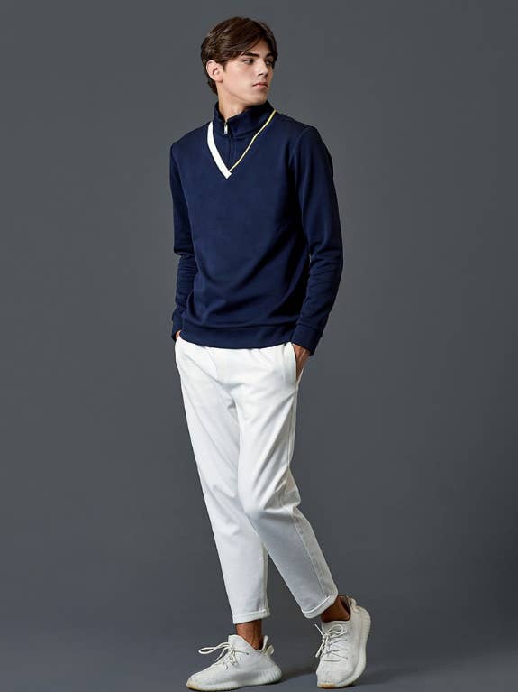 Haley Golf Wear Men's Half Zip Up V Neck Layered Long Sleeve for wholesale by Nevermindall Golf