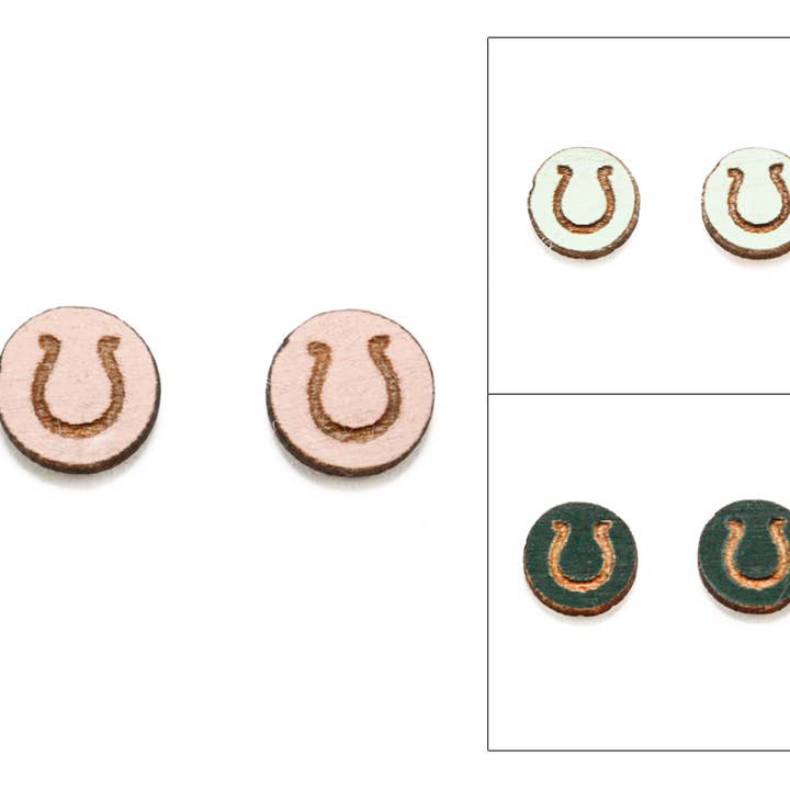 Cameo Post Earring - Horseshoe for wholesale by Once Again Sam