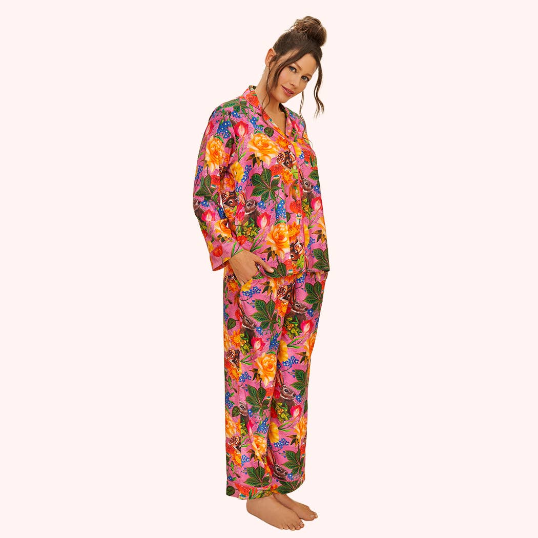 Powder Design inc - US - Wholesale Sleepwear Set - Women's - Super Soft Lilac Whimsical Woodland Pyjamas - Small2