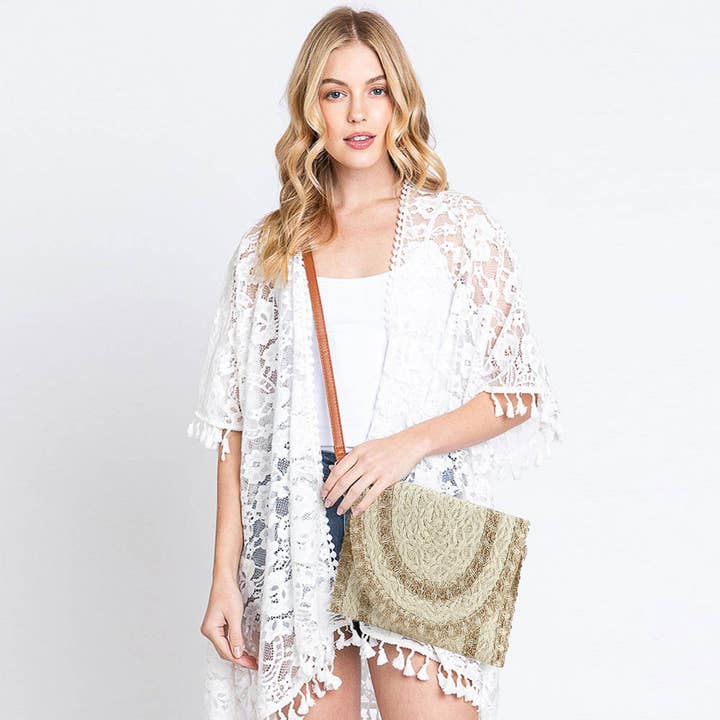 Sensibling Corp. – Engroshandel Clutch - Dame – Stråtaske med syningsdetaljer / Crossbody-taske4