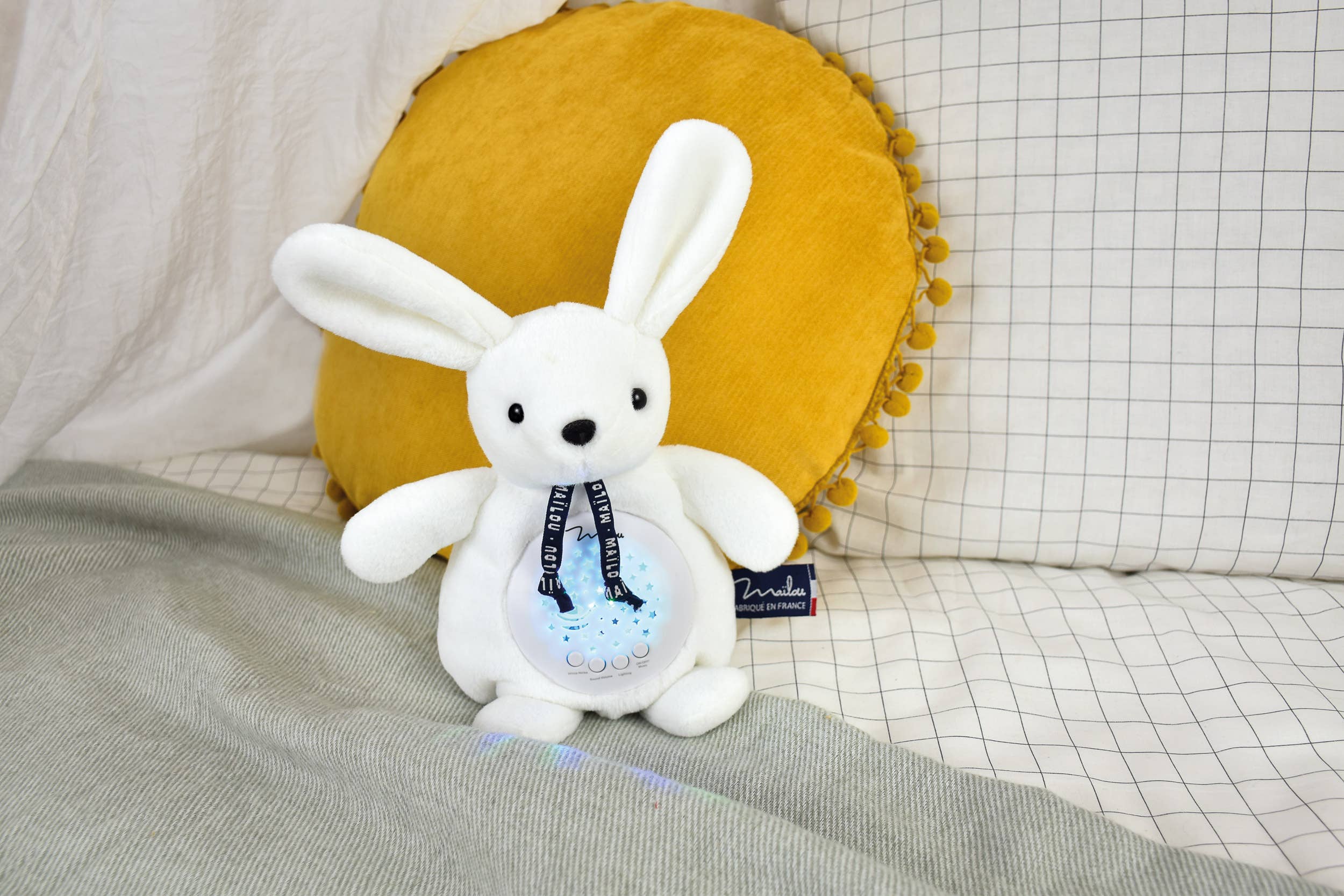 MAÏLOU TRADITION - Wholesale Night Light - Kids & Baby - MUSICAL NIGHTLIGHT/AMBIANCE PROJECTOR White Rabbit