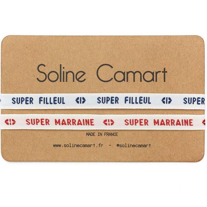 Soline Camart - Wholesale Woven/Braided Bracelet - SUPER FILLEUL & SUPER MARRAINE - Duo