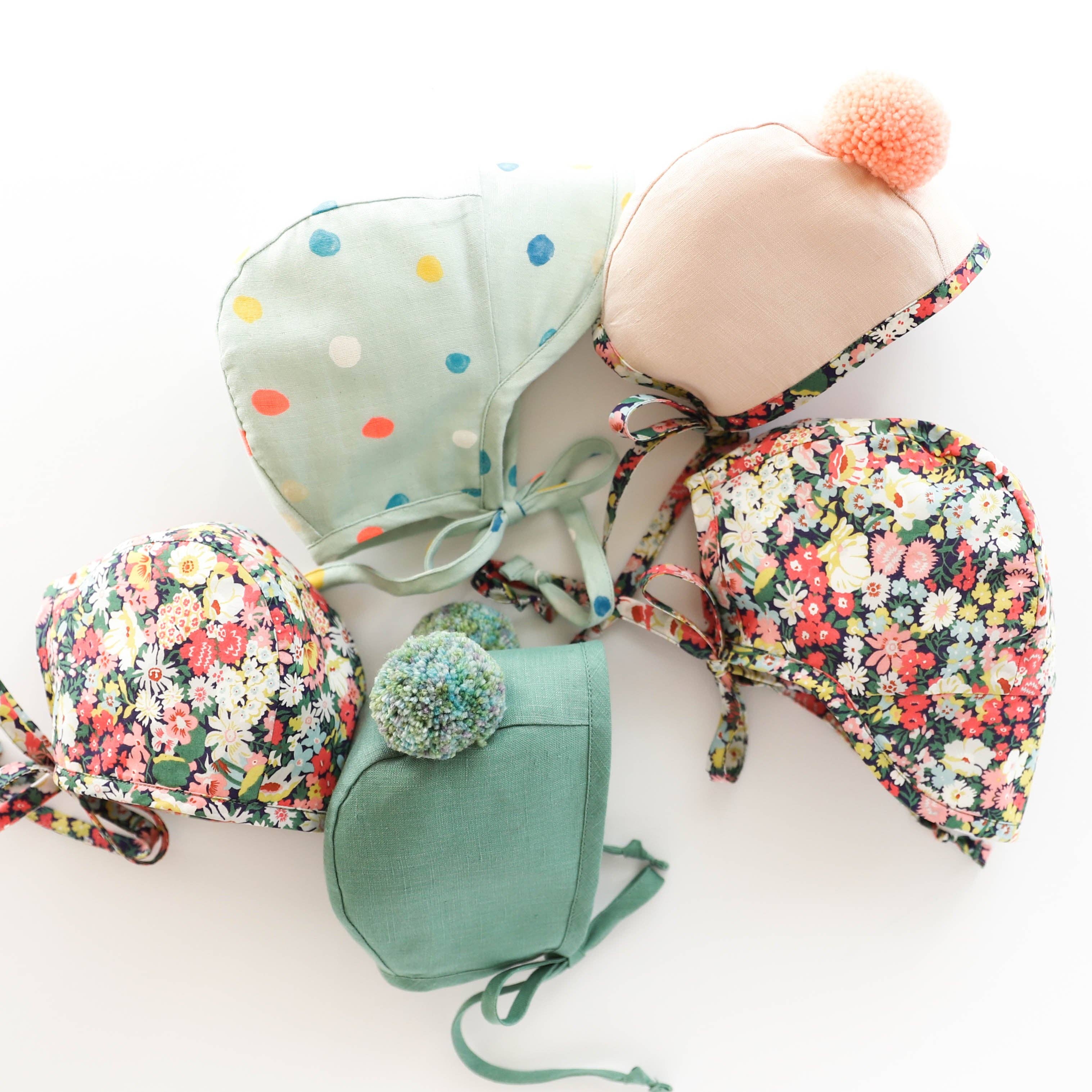 Briar Baby – wholesale Bonnet – baby – Brimmed Wild Poppy Bonnet Cotton-Lined3