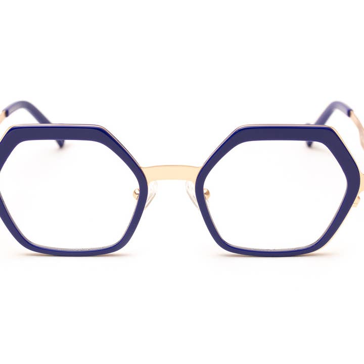 eyejets - Venta al por mayor Gafas - Unisex - Gafas de lectura de lujo COLLINS en azul y oro rosa, unisex1