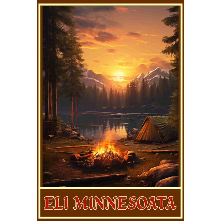 Eli Minnesota Camping Fishing Travel Poster 16 x 24 (Copy) for wholesale by BMS BIZ