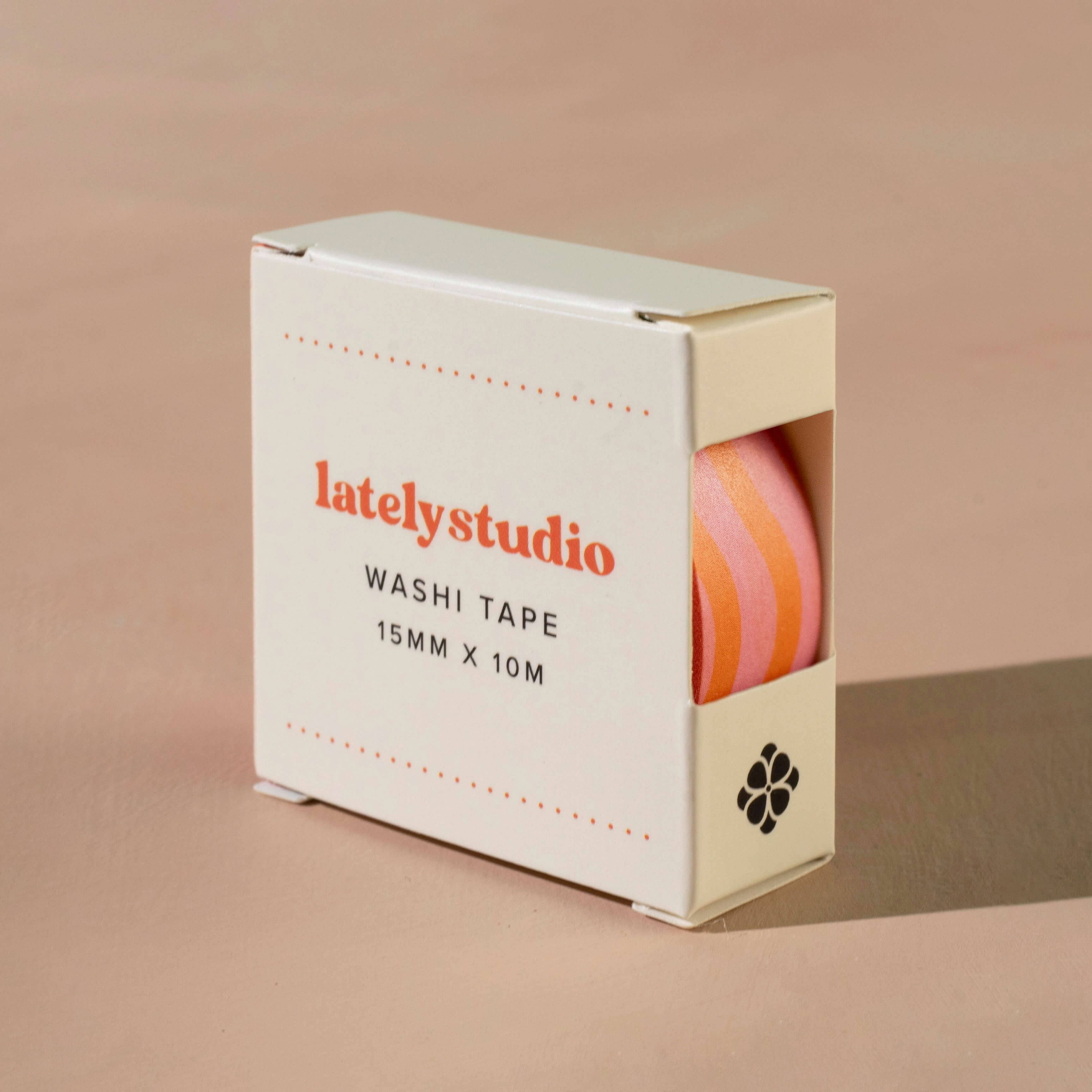 Lately Studio - Wholesale Washi Tape - Wiggle Washi Tape | Pink & Orange Wavy Paper Tape2