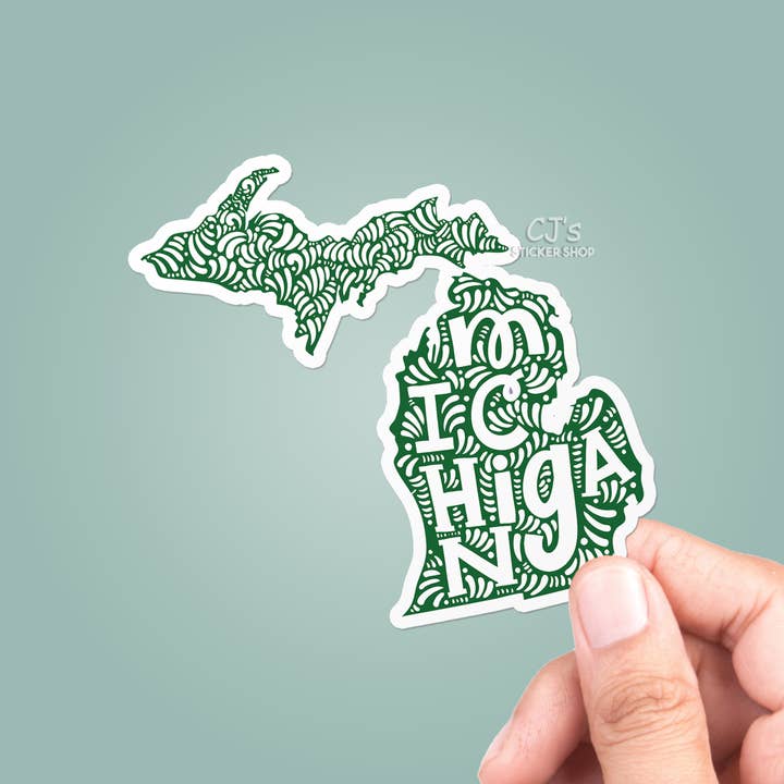 Michigan State Coloriful Sticker Vinil Decalque por atacado de CJ's Sticker Shop