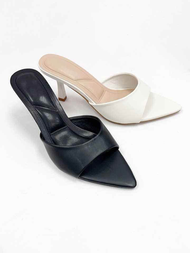 CCOCCI - Wholesale Low Heels - Women's - SUSAN-1 OPEN POINTED-TOE KITTEN HEEL MULE