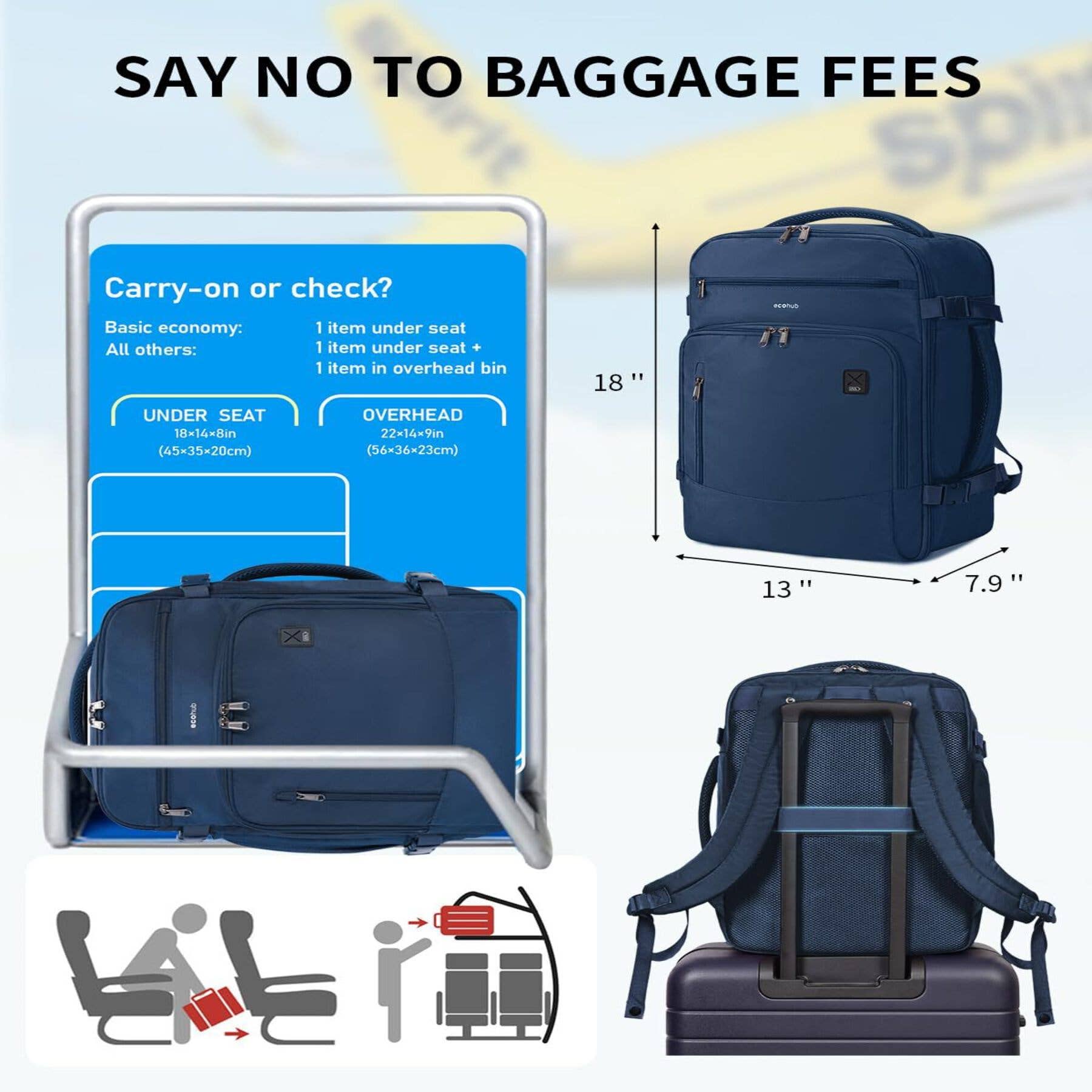 wandf - Wholesale Backpack – Unisex - ECOHUB 30L Flight-Approved Backpack USB Charging Port Bags19