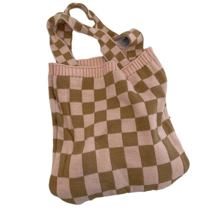 Funkyrel® Atzbranding Limited - Wholesale Tote bag – Women's - Cosbai – Knitted Checkered Tote Bag