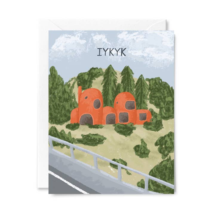Courtney Beyer Design - Wholesale Everyday Greeting Card - Flintstone House Greeting Card