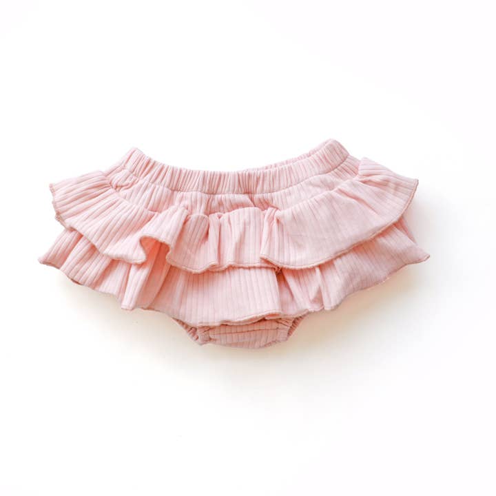 Bloemenbroekje met ruches, breed geribbeld - Fairy Floss voor wholesale door With Love for Kids