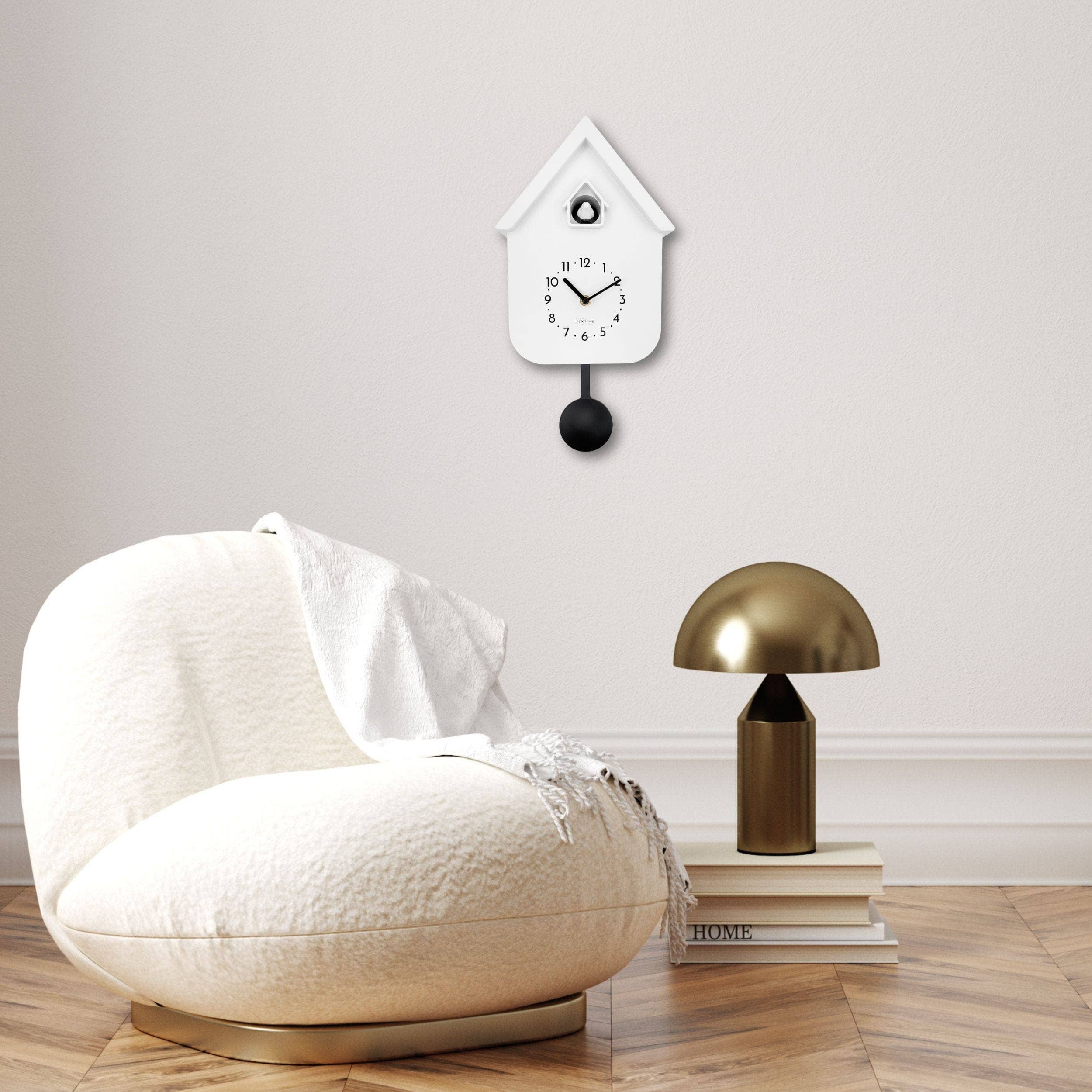 NeXtime - Wholesale Wall Clock - Wall clock 21.5x41.5x8.5cm - Pendulum - Cuckoo -NeXtime 'Twitter'15