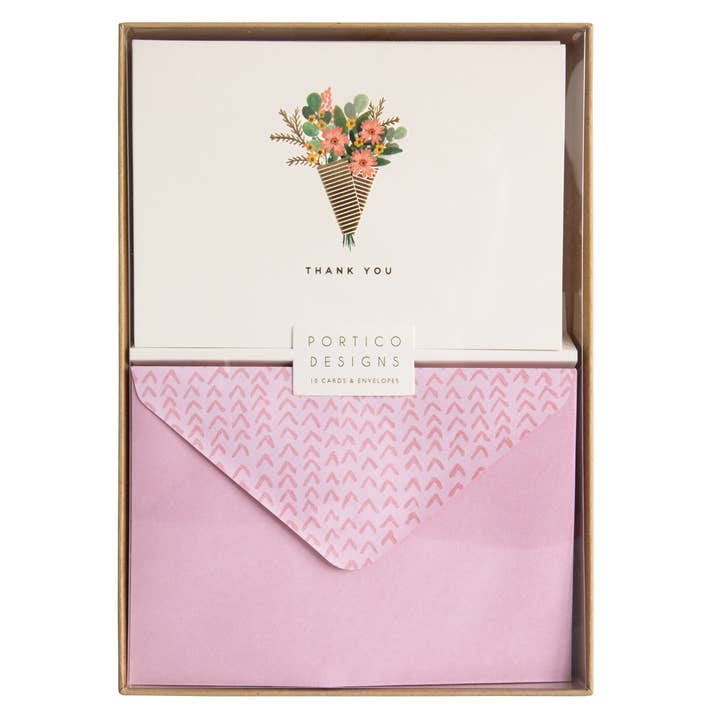 Boxed Notecard Set with Floral Bouquet Design for wholesale by Portico Designs