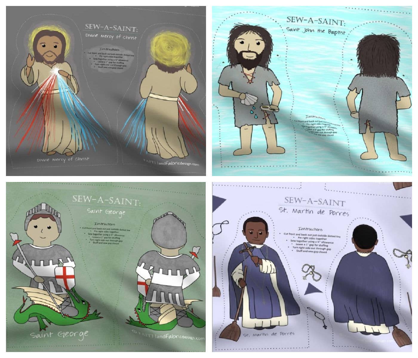 Faith and Fabric - Wholesale Craft Sewing Kit - Sew-a-Saint Male Christian Sewing Quilt Project for Kids3