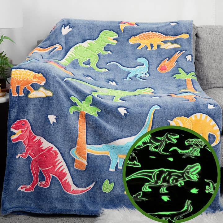 Imagery Socks - Wholesale Bedding Blanket - Kids & Baby - Glow in the Dark Dinosaur Blanket