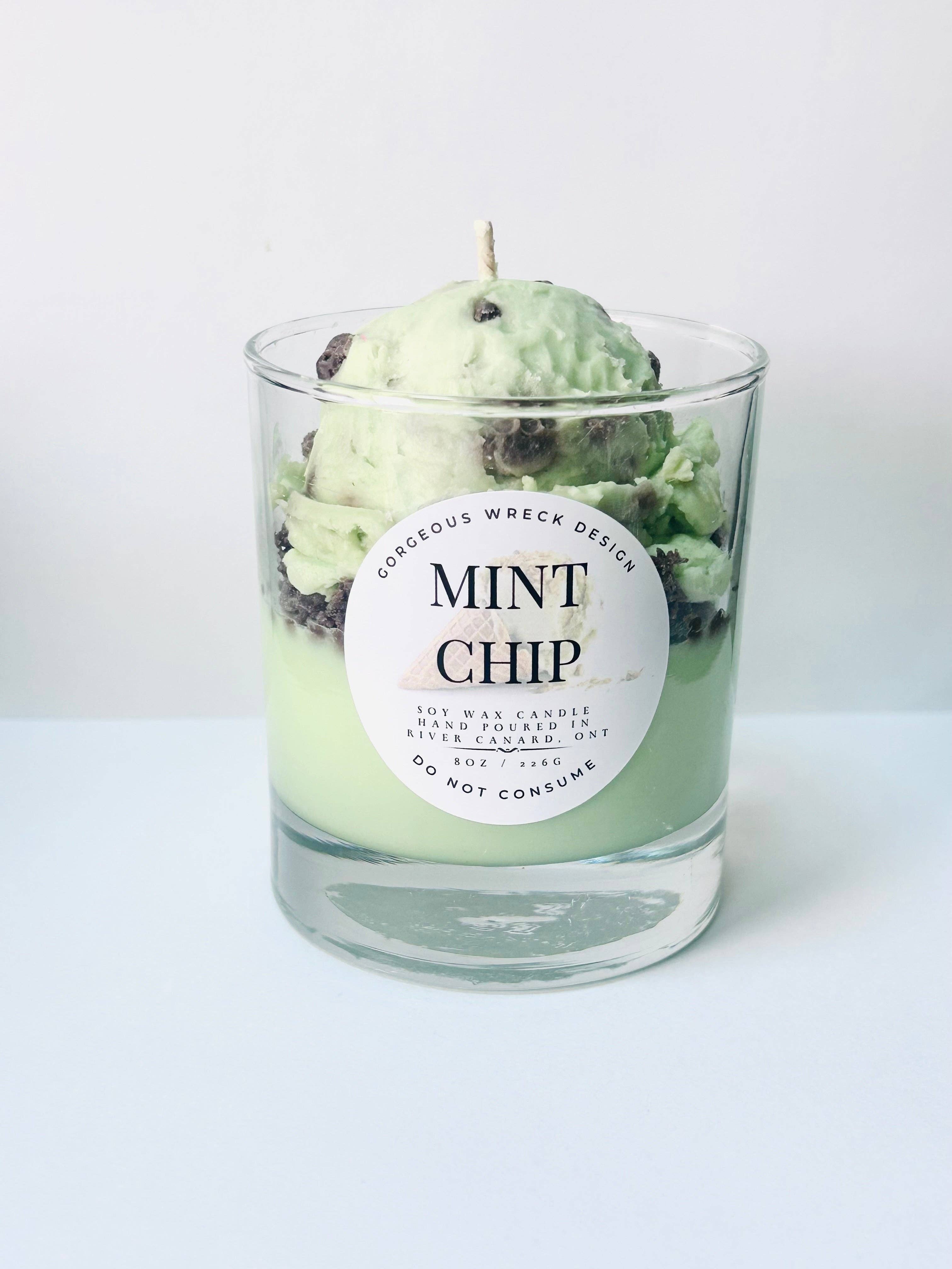 Gorgeous Wreck Design - Wholesale Novelty Candle - Mint Chocolate Chip Dessert Candle .1