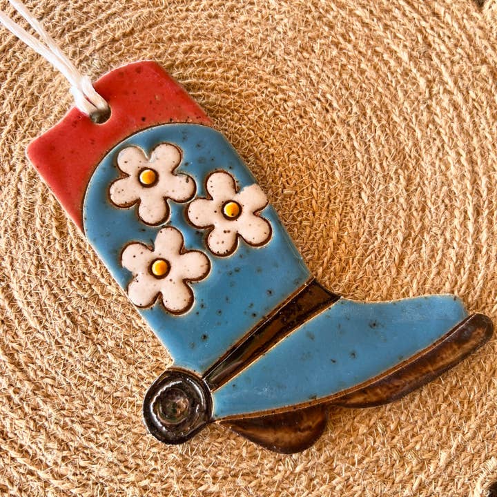Tough Kitty Designs - Wholesale Ornament - Ceramic Western Boot Ornaments